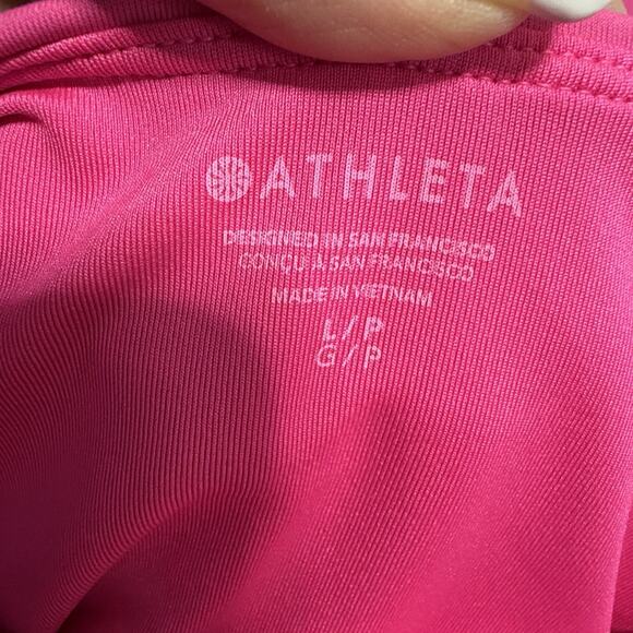 Athleta Scoop One Piece Swimsuit Women Size L Bright Pink NEW with Tag - Picture 9 of 12